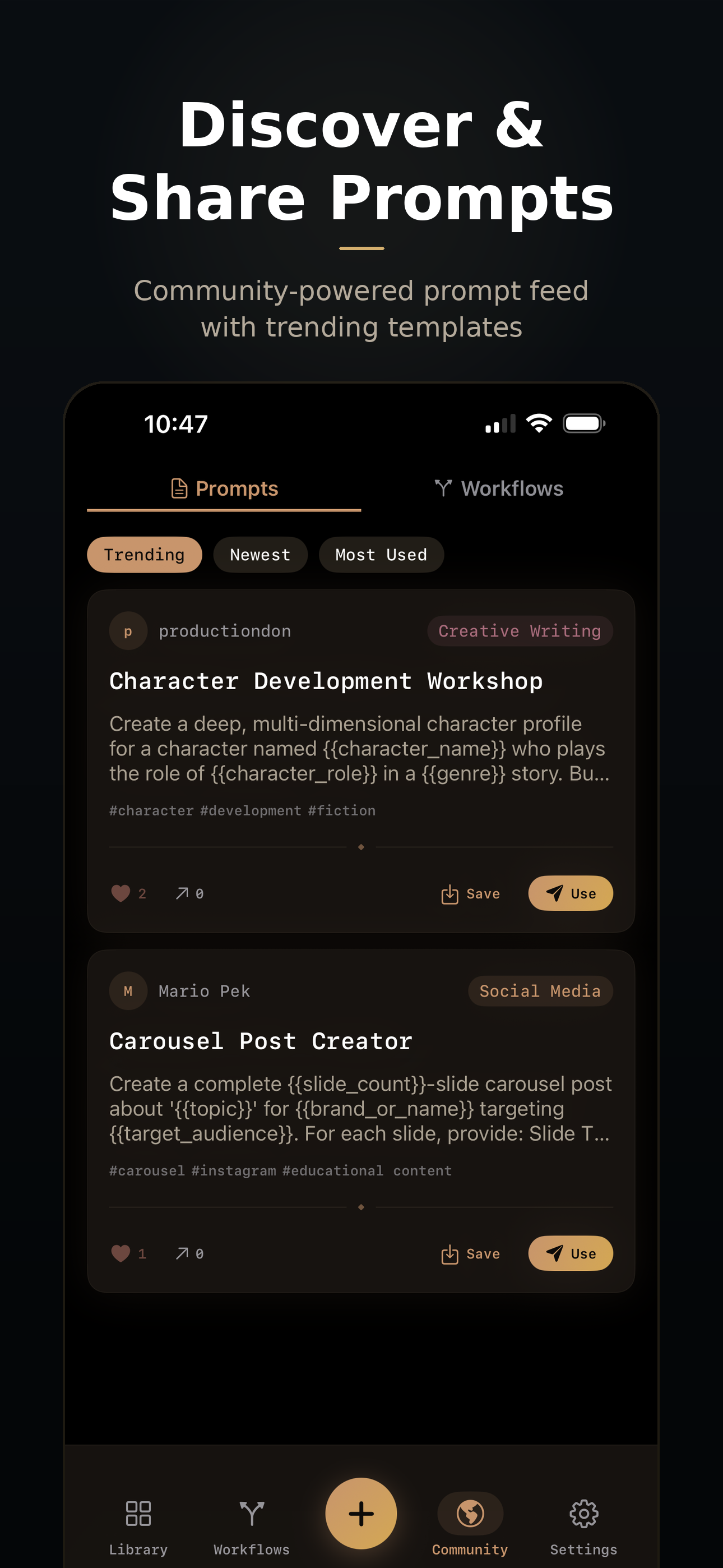 PromptKit Community — Discover and share prompts with trending templates