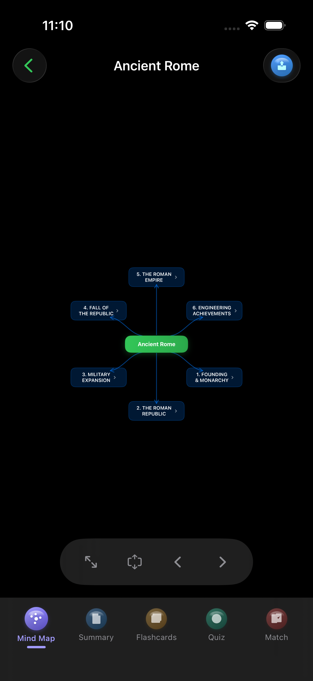 Interactive brain visual map in ThinkBud