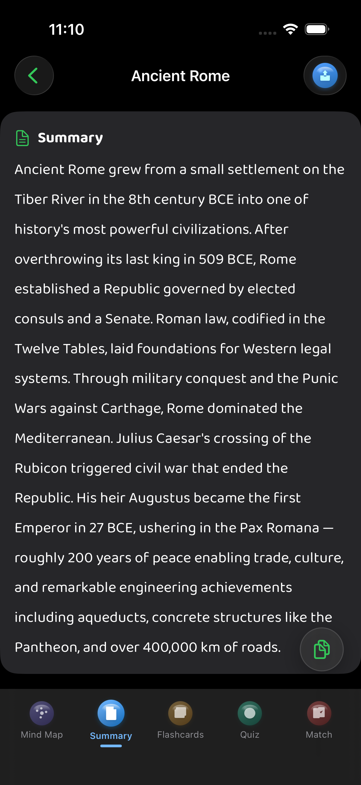 AI-generated summary of learning material