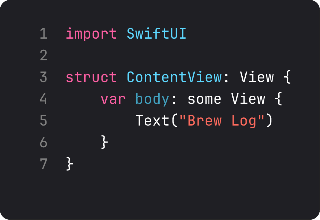 Minimal SwiftUI view with a single Text