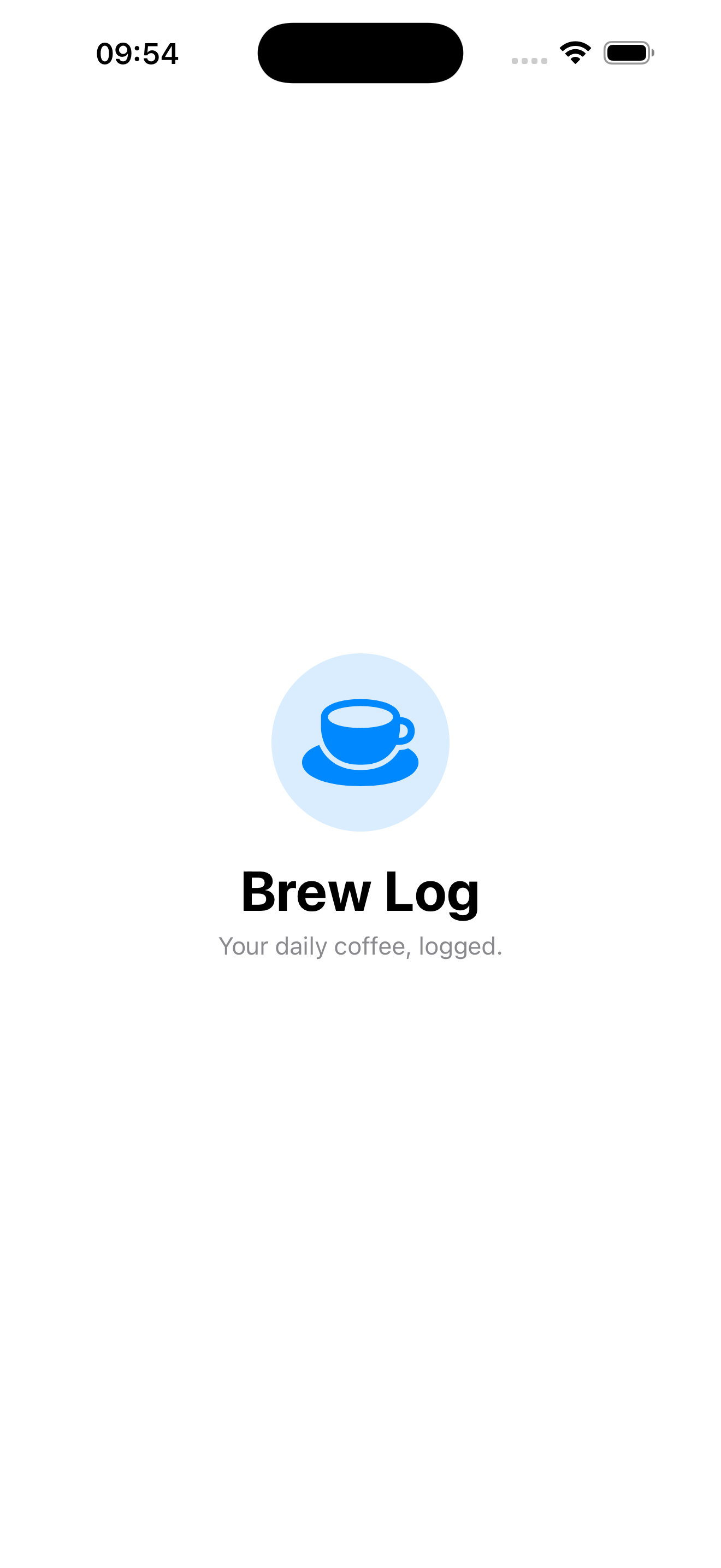 Brew Log greeting card running on iPhone 17 Pro Max