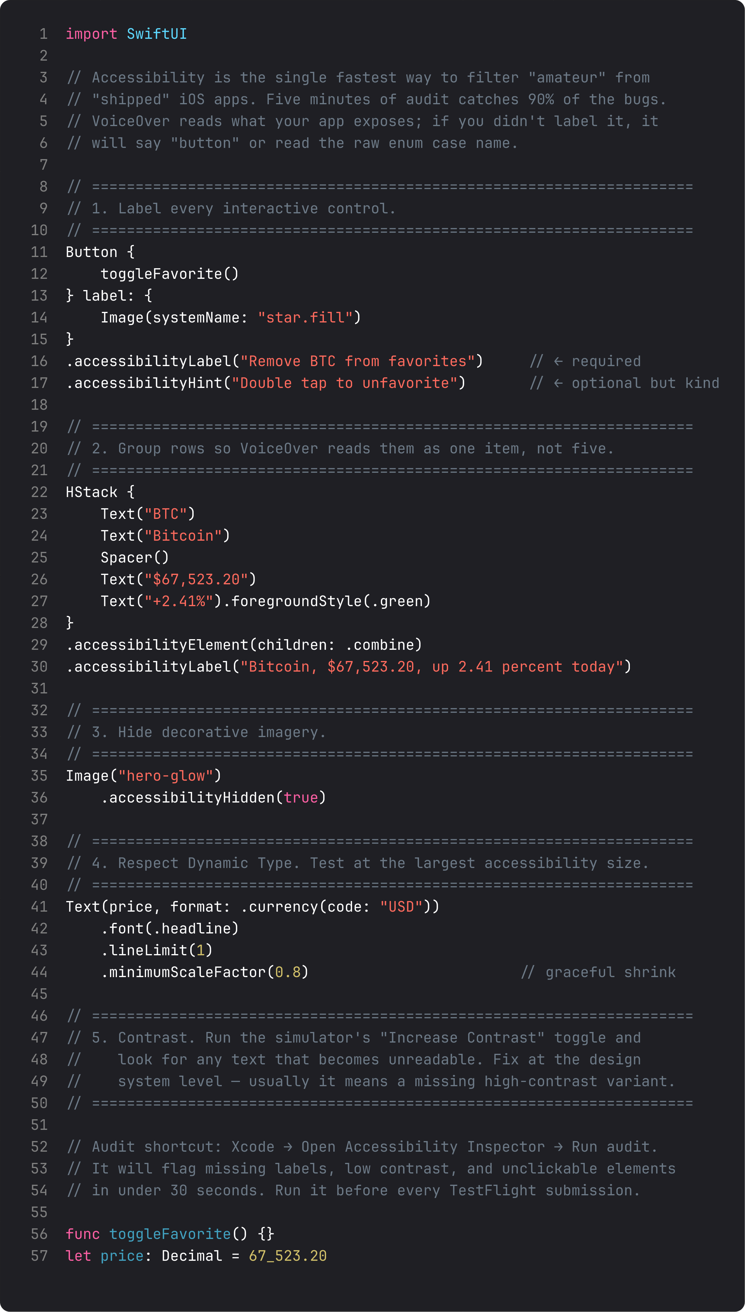 Accessibility audit checklist for Pulse